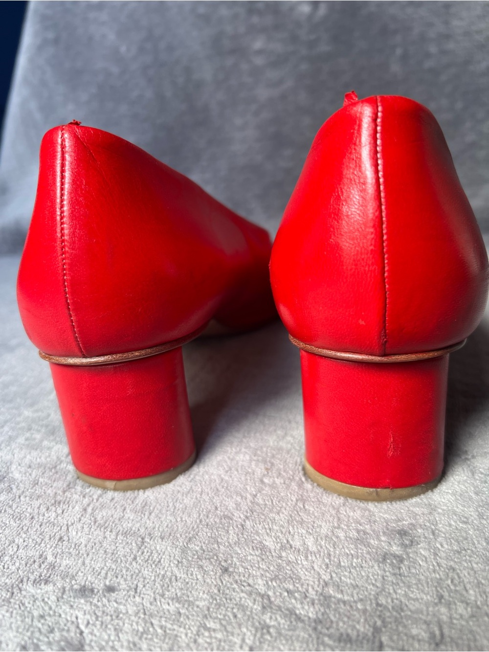 LOQ Shoes Sz 41 US 10.5 Camila Red Leather Pumps Heels Spain - Picture 15 of 17